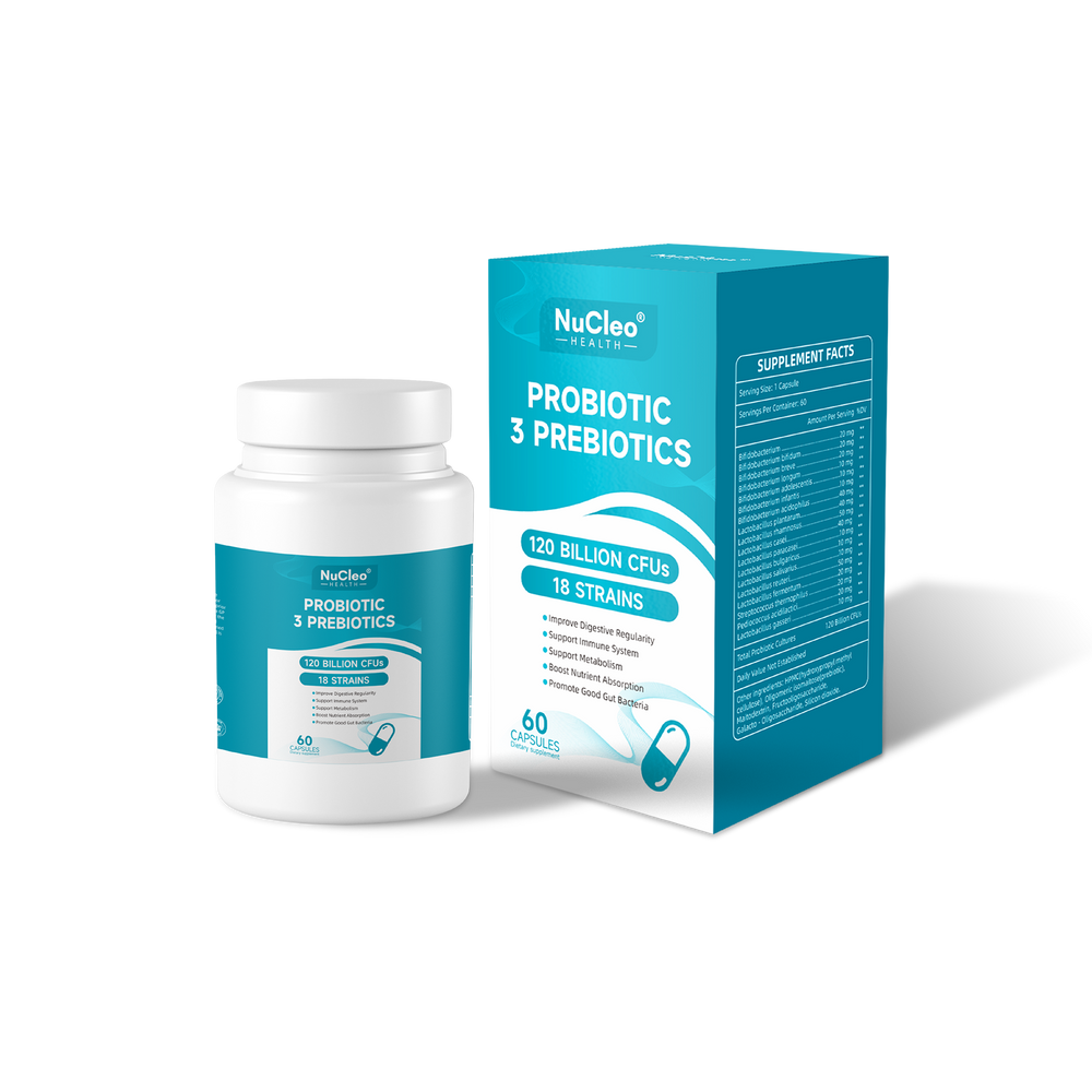 Bio Cultures Complex Probiotics and Prebiotics - 120 Billion CFU - 60 Probiotic Complex Capsules for People