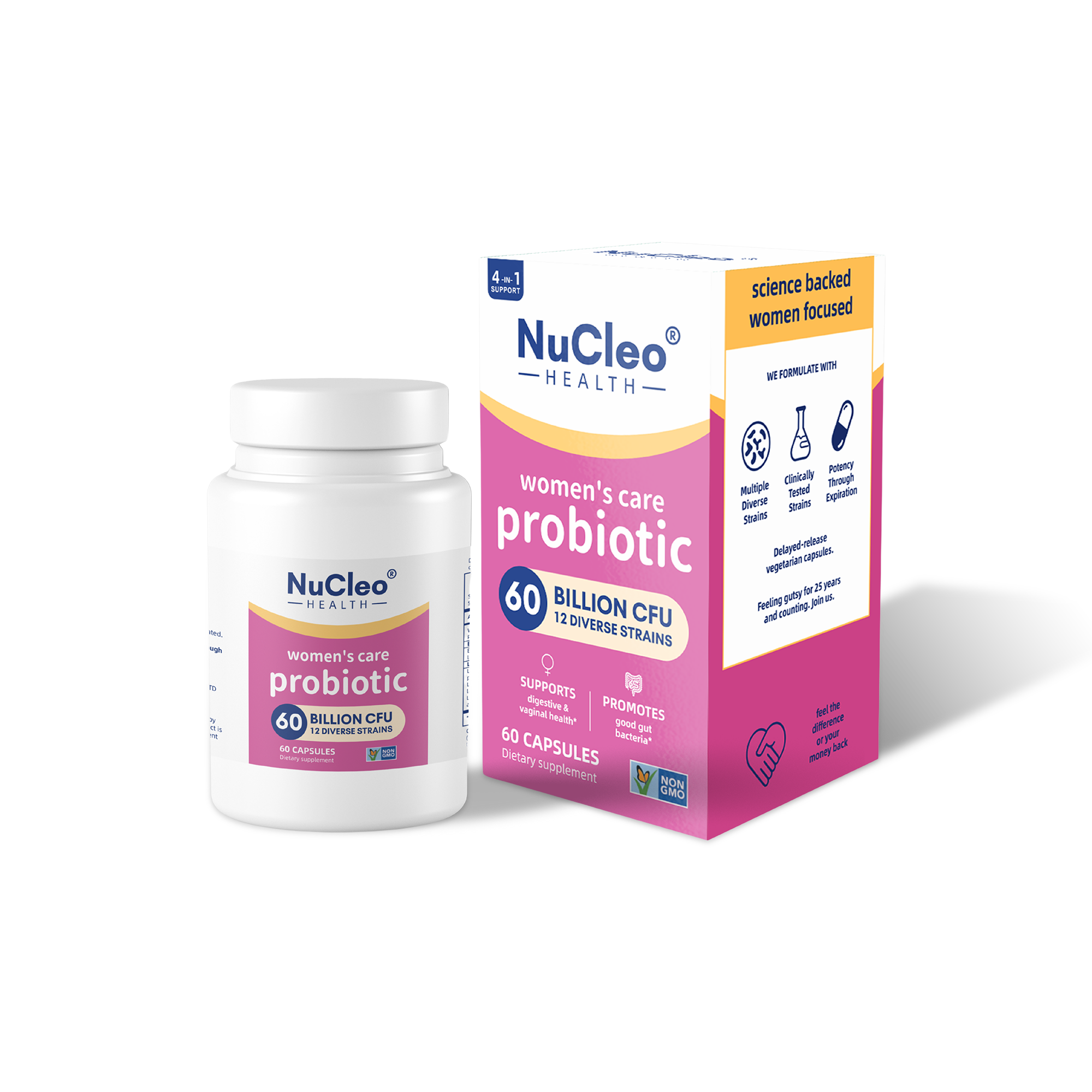 Women's Care Bio Cultures Complex Probiotics and Prebiotics - 60 Billion CFU - 60 Probiotic Complex Capsules for Women